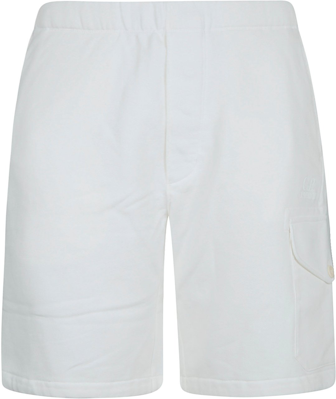 CP COMPANY DIAGONAL RAISED FLEECE CARGO SWEATSHORTS Wit