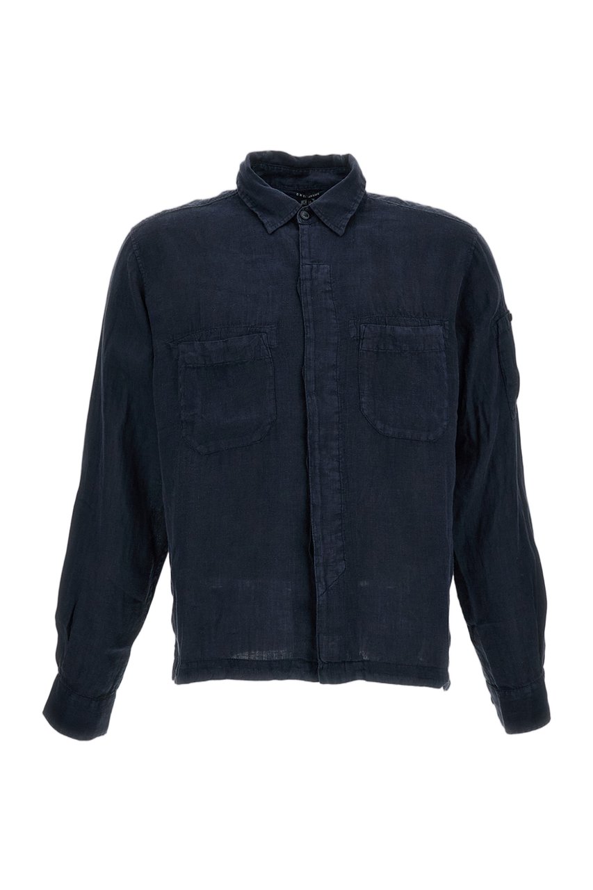 CP Company Long-Sleeved Linen Shirt Blauw