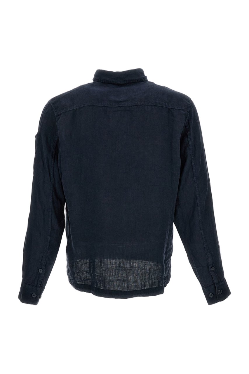 CP Company Long-Sleeved Linen Shirt Blauw