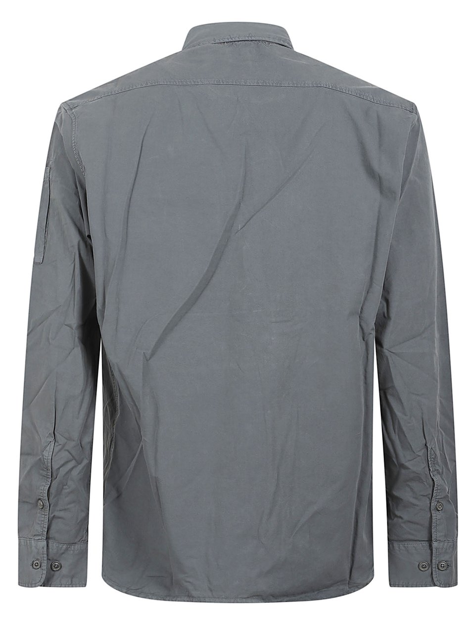 CP Company Button-Down Grey Shirt with Structured Collar Grijs