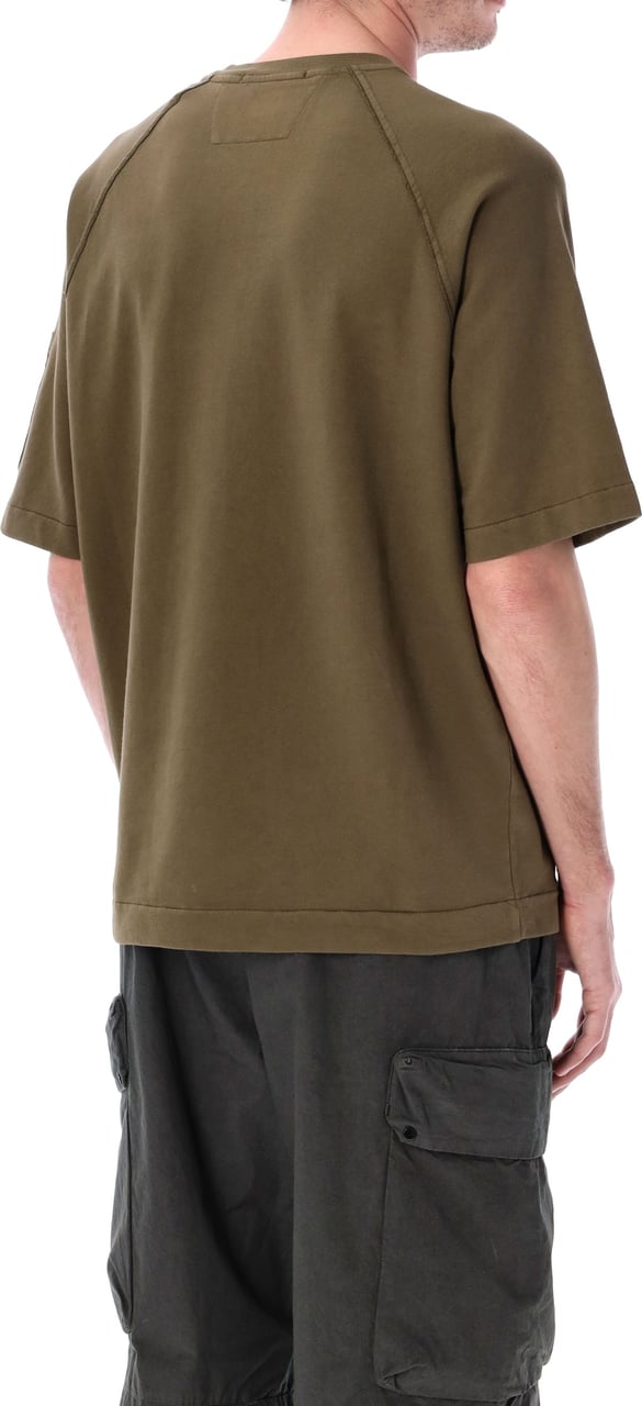 CP Company Sweatshirts Short Sleeve In Light Fleece Verde Groen