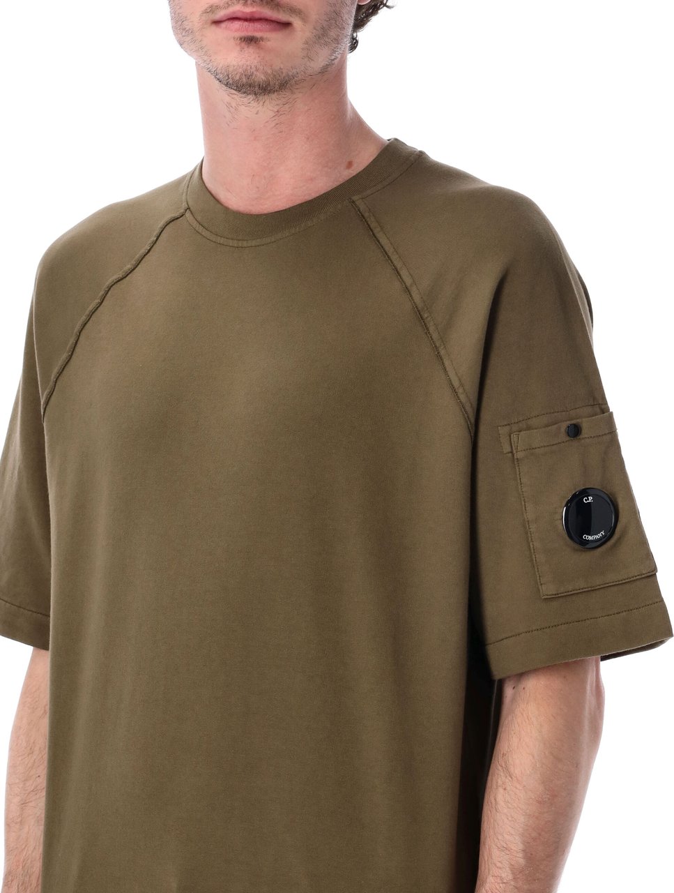 CP Company Sweatshirts Short Sleeve In Light Fleece Verde Groen