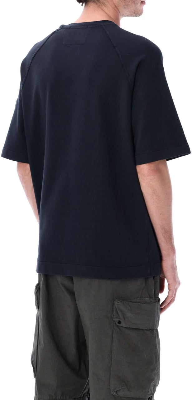 CP Company Sweatshirts Short Sleeve In Light Fleece Blu Blauw