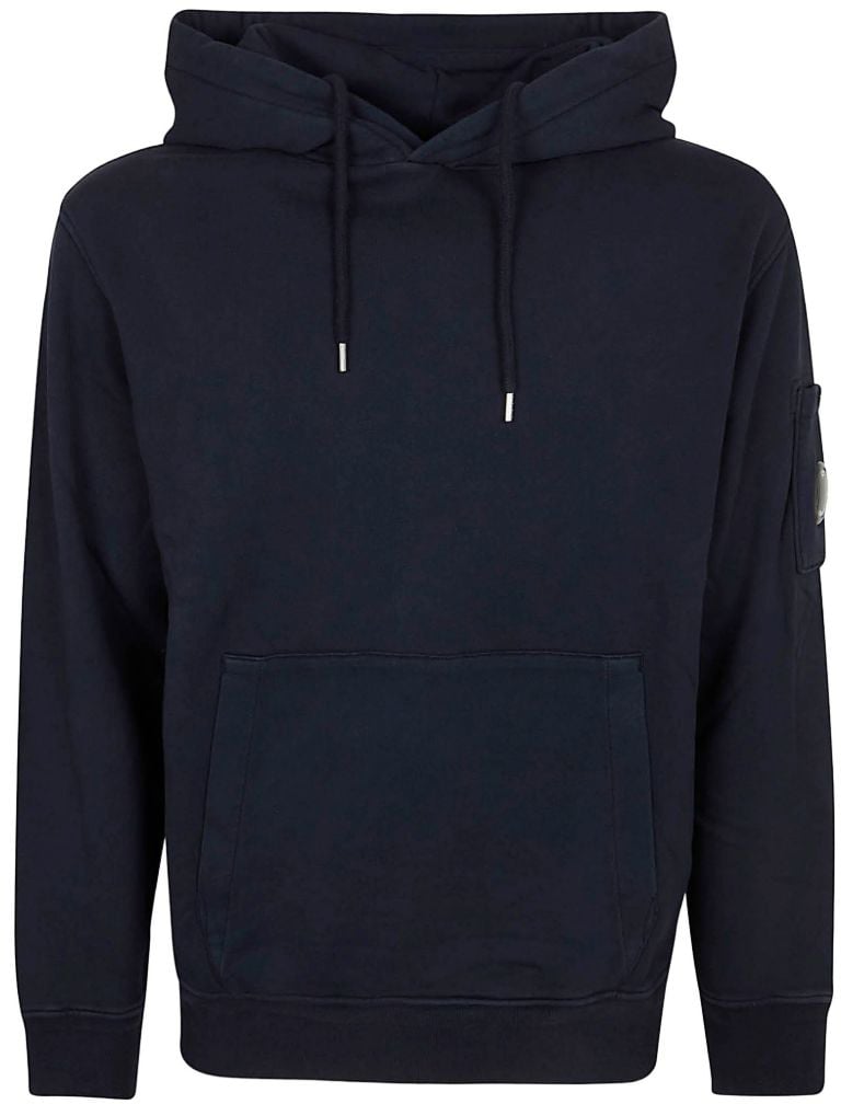 CP COMPANY COTTON DIAGONAL FLEECE HOODED LENS SWEATSHIRT Lichtblauw