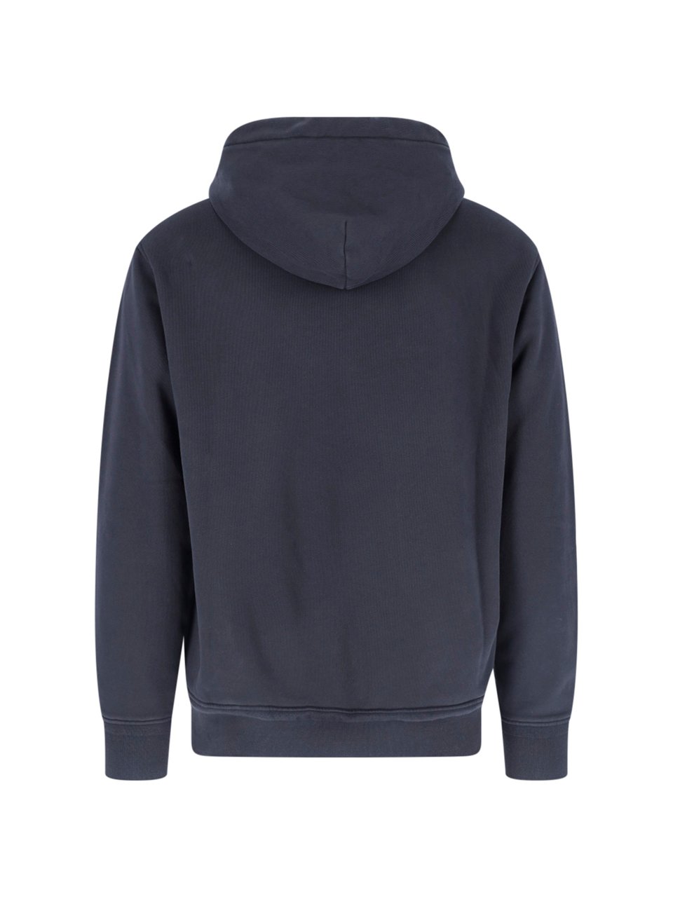 CP Company Navy Cotton Hoodie With Drawstring Hood Blauw