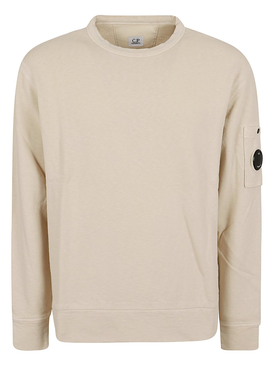 CP Company Malfilè Fleece Crewneck Lens Sweatshirt Wit
