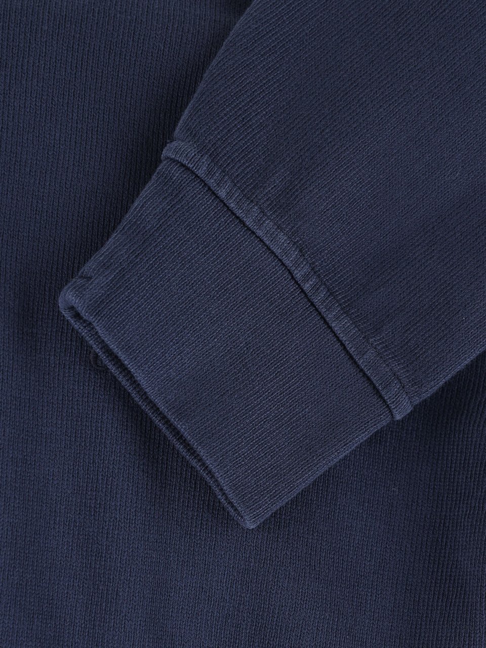 CP Company Blue High-Collar Half-Zip Cotton Sweatshirt Blauw