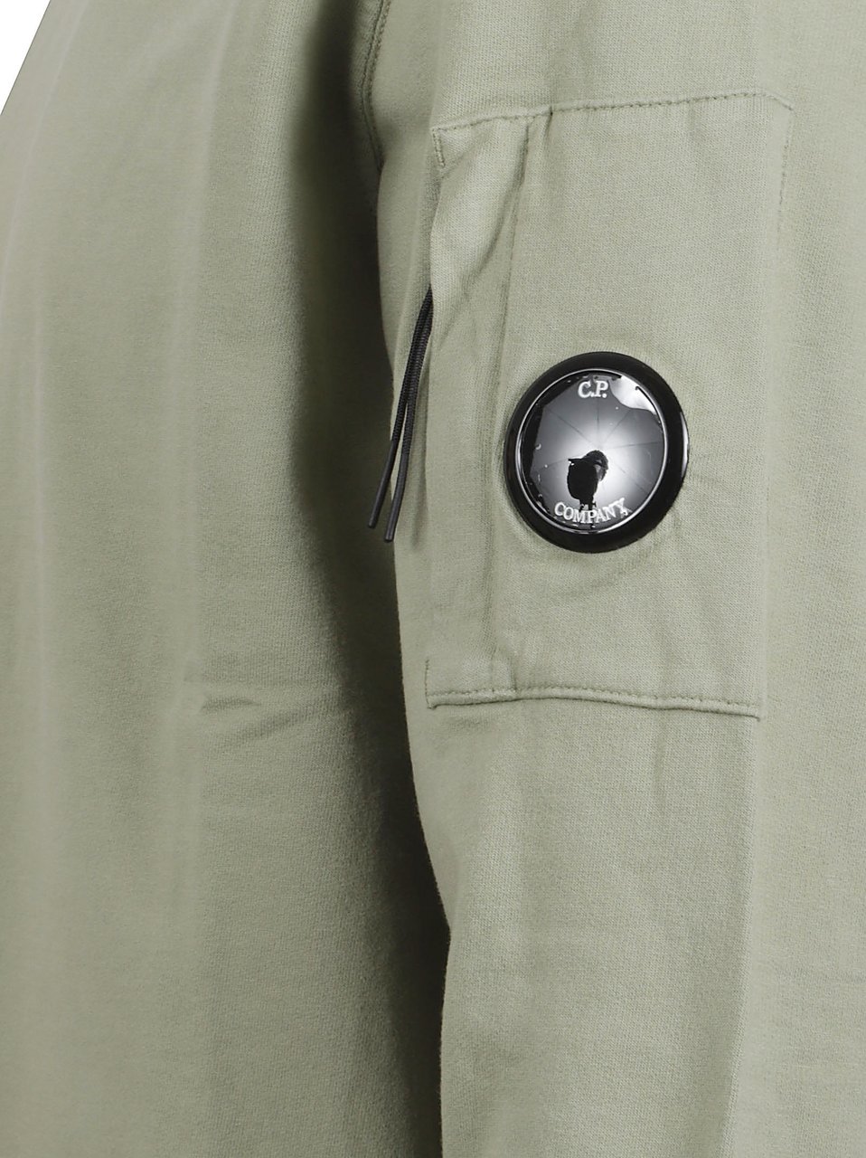 CP Company Minimalist Cotton Sweater with Zippered Pocket Detail Grijs