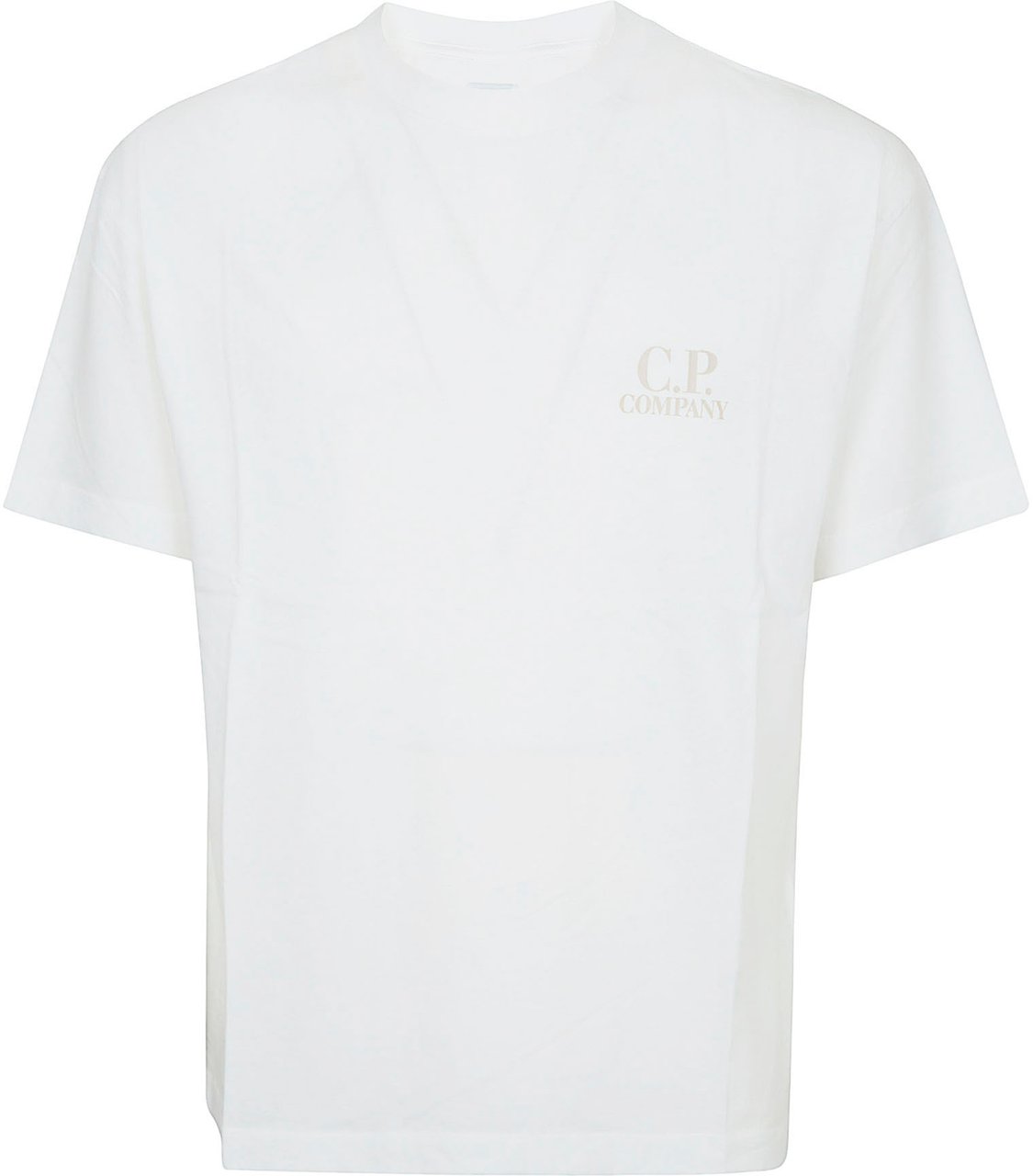 CP COMPANY 30/1 JERSEY SHORT SLEEVE LOGO T-SHIRT Wit