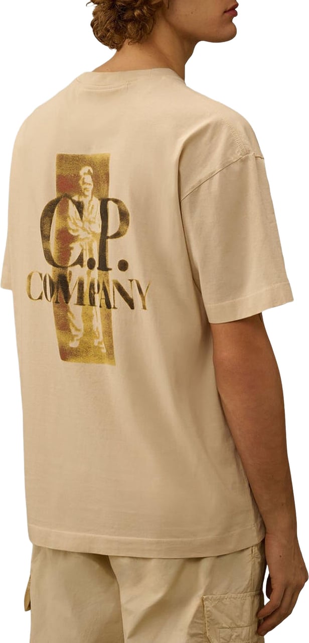 CP Company Heren T-Shirts - Short Sleeve Beige