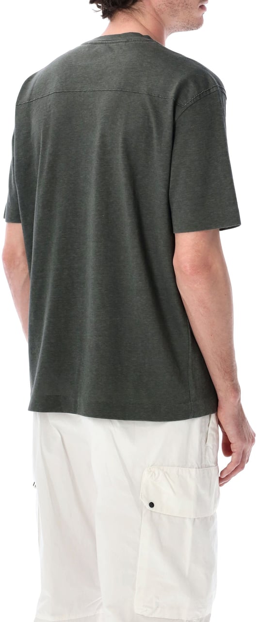 CP Company Logo Tee Grey Mel Gunmetal Donkergrijs