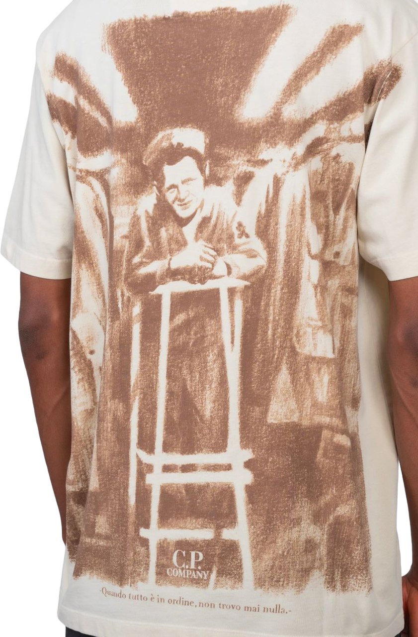CP Company T-Shirts And Polos Beige Wit