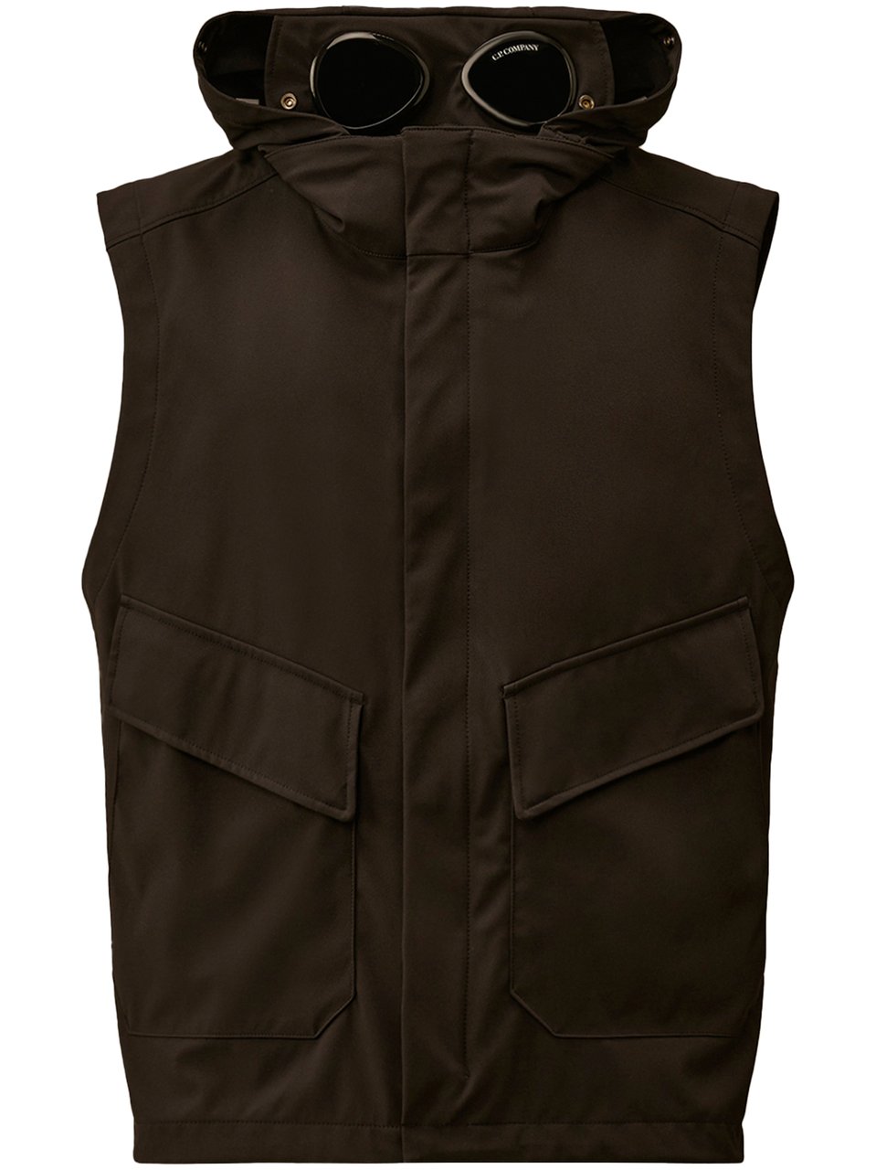 CP Company Goggle Gilet with High Collar and Matte Finish Zwart