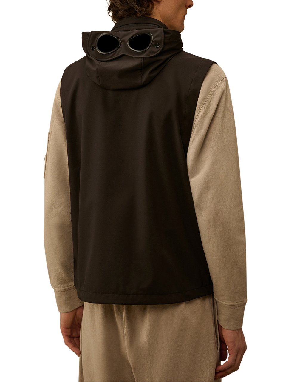 CP Company Goggle Gilet with High Collar and Matte Finish Zwart