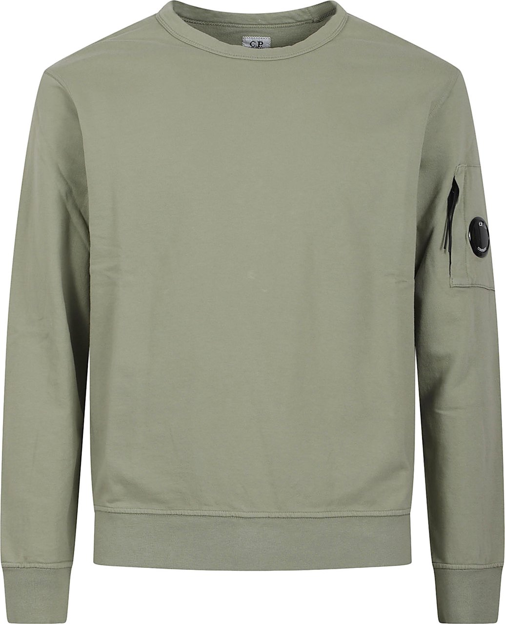 CP Company Minimalist Cotton Sweater with Zippered Pocket Detail Grijs
