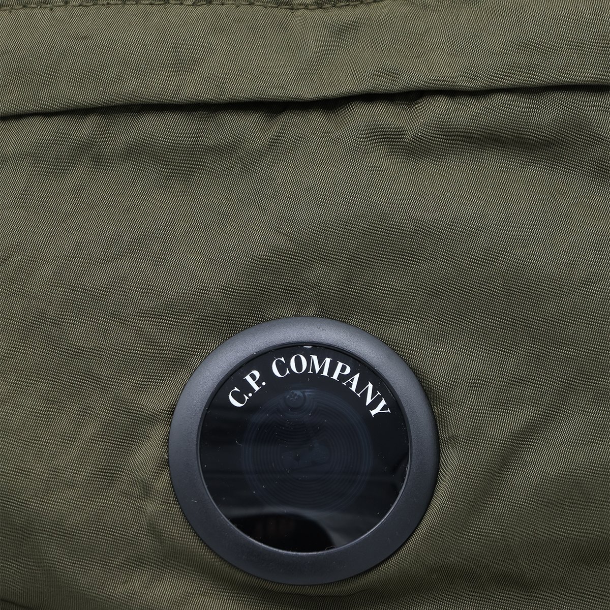 CP Company Rounded Rectangular Olive Green Bag with Circular Logo Grijs