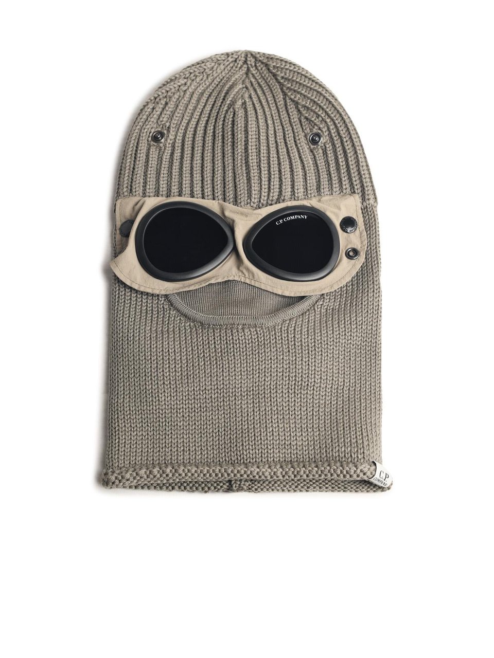 CP Company Balacava 'Goggle' In Beige Wool Grijs