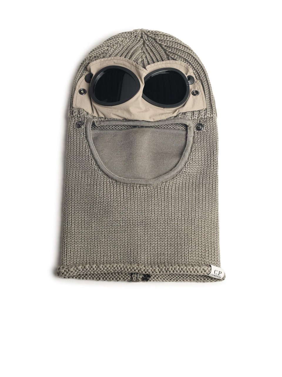 CP Company Balacava 'Goggle' In Beige Wool Grijs
