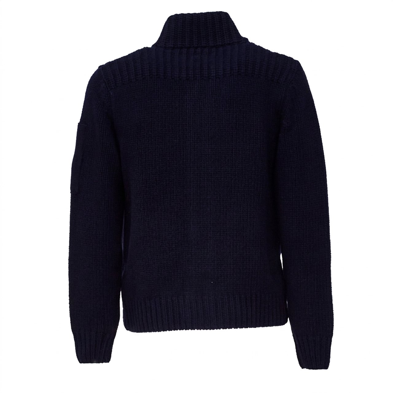 CP Company Button Lens Sweater With Ribbed Details And Flap Pockets Zwart