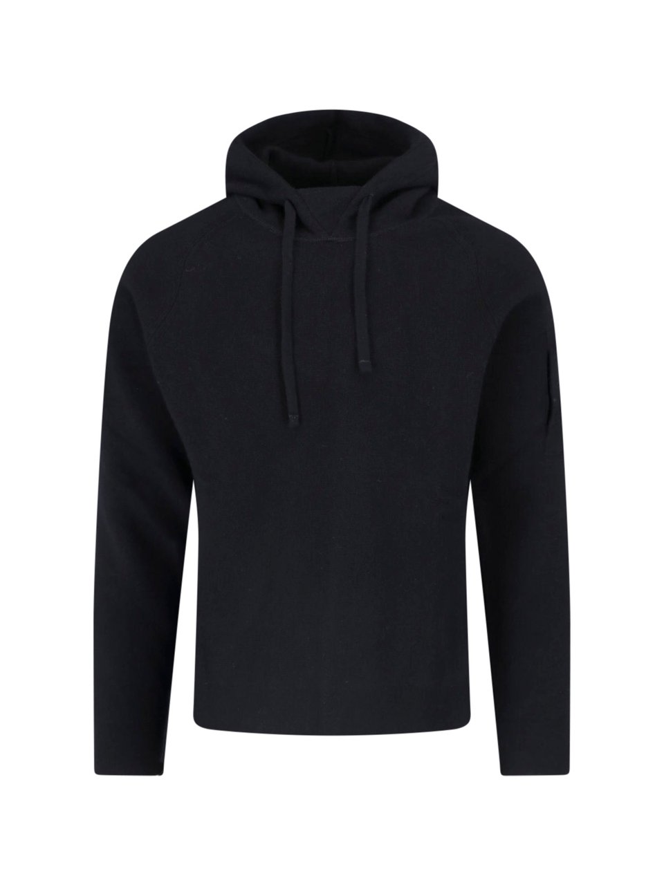 CP Company Black Wool-Blend Logo Hoodie Zwart