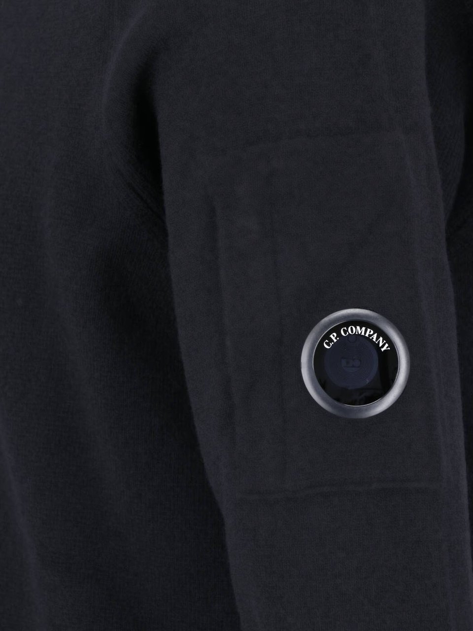 CP Company Black Wool-Blend Logo Hoodie Zwart