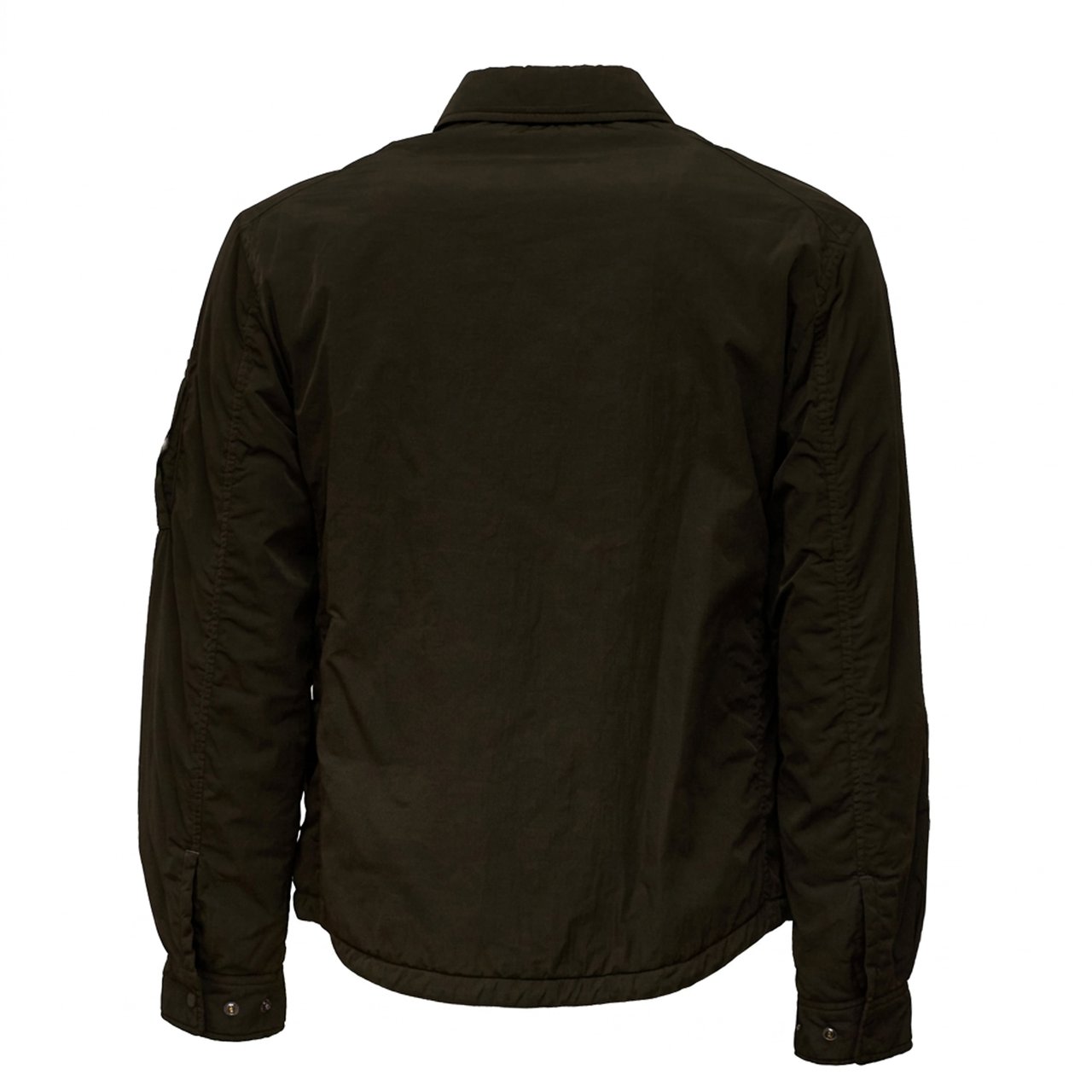 CP Company Padded Button Overshirt with Classic Collar and Quilted Details Zwart