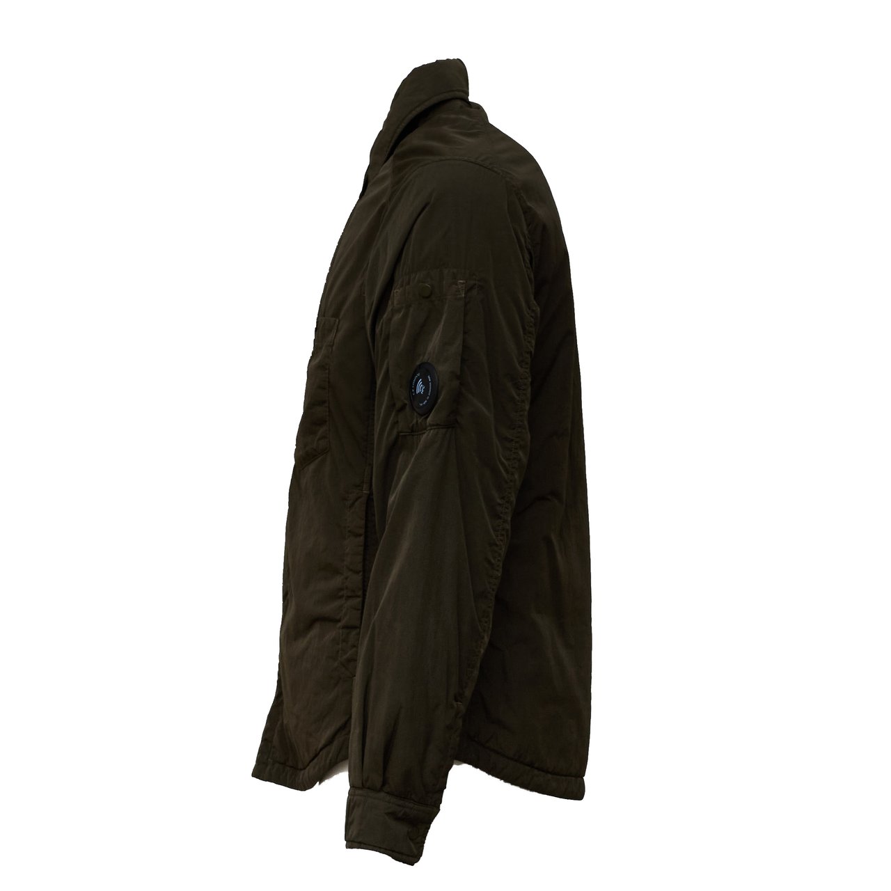 CP Company Padded Button Overshirt with Classic Collar and Quilted Details Zwart