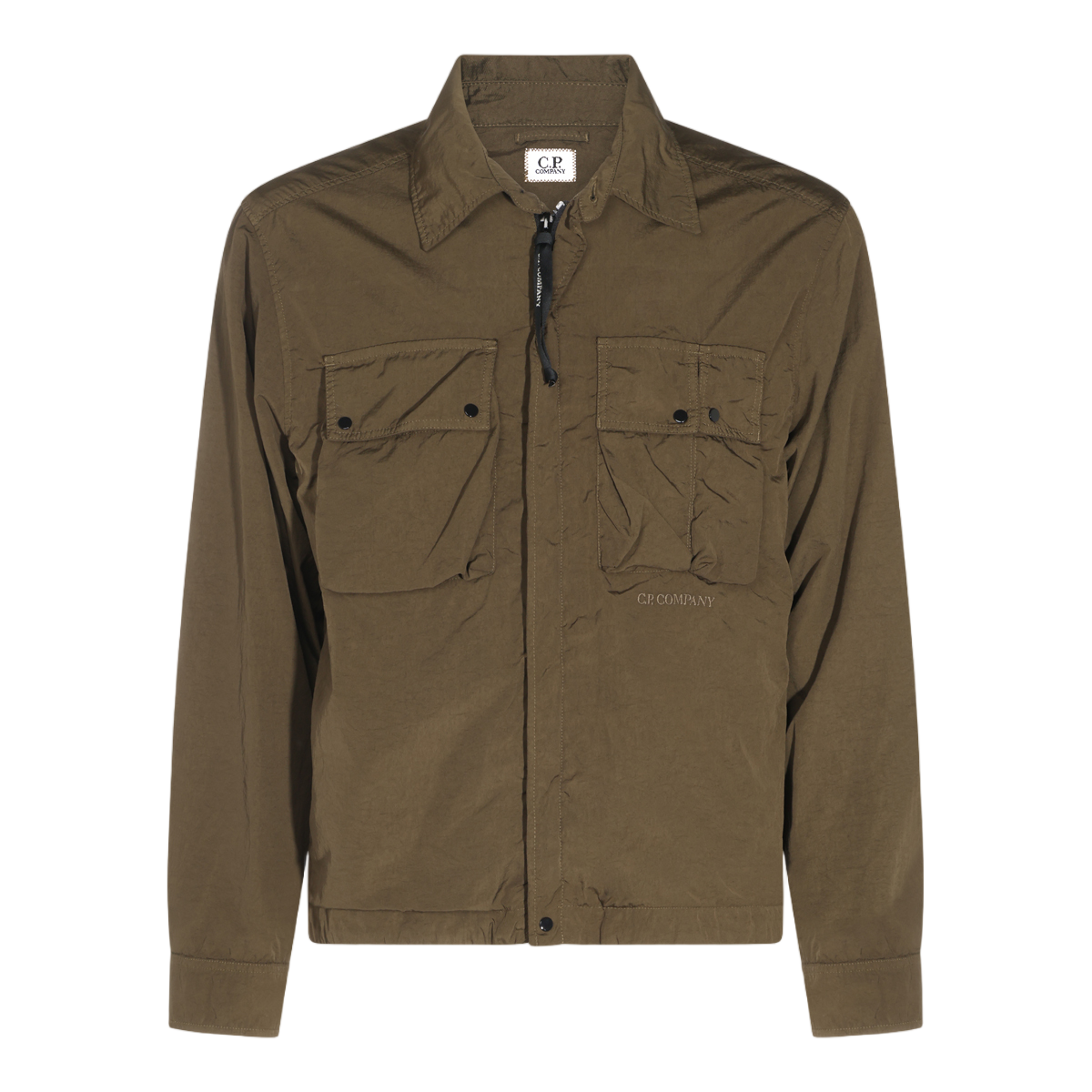 CP Company Structured Brown Casual Shirt with Classic Collar Grijs