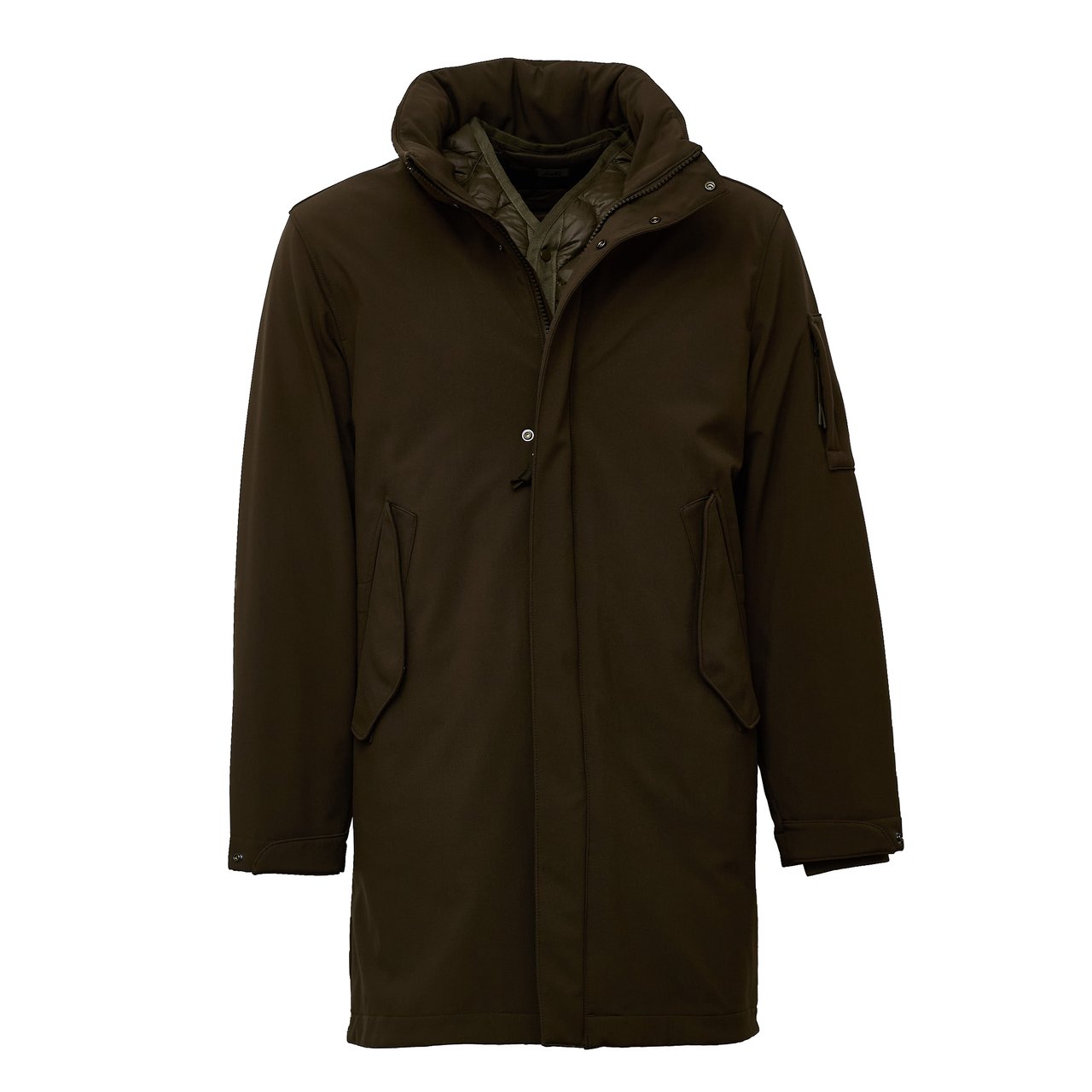 CP Company Long Hooded Padded Parka with Detachable Lining Zwart