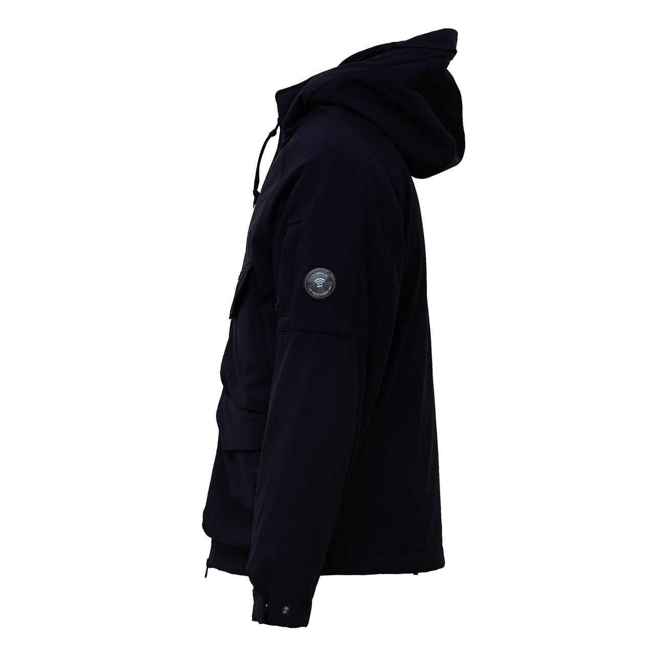 CP Company Padded Hooded Jacket with Visor and Detachable Cuffs Zwart