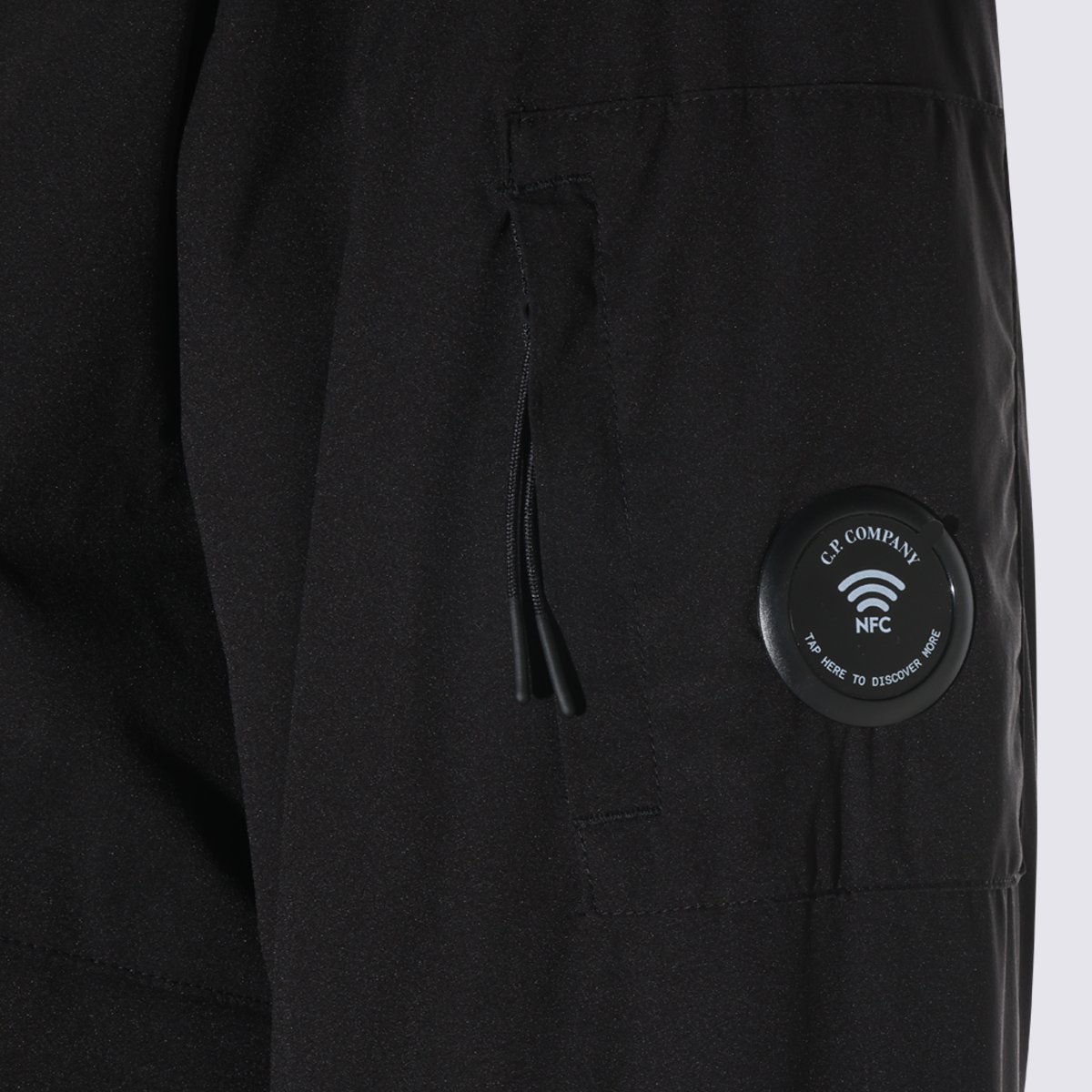 CP Company Black Jacket With Stand Collar And Zippered Details Zwart