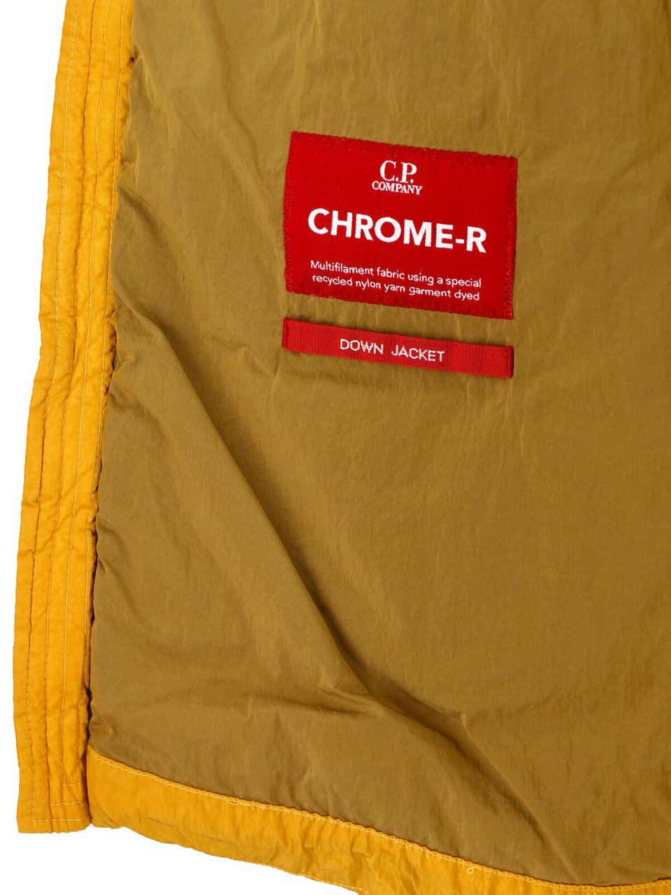 CP Company Quilted Hooded Down Jacket with Integrated Goggle Lenses Oranje