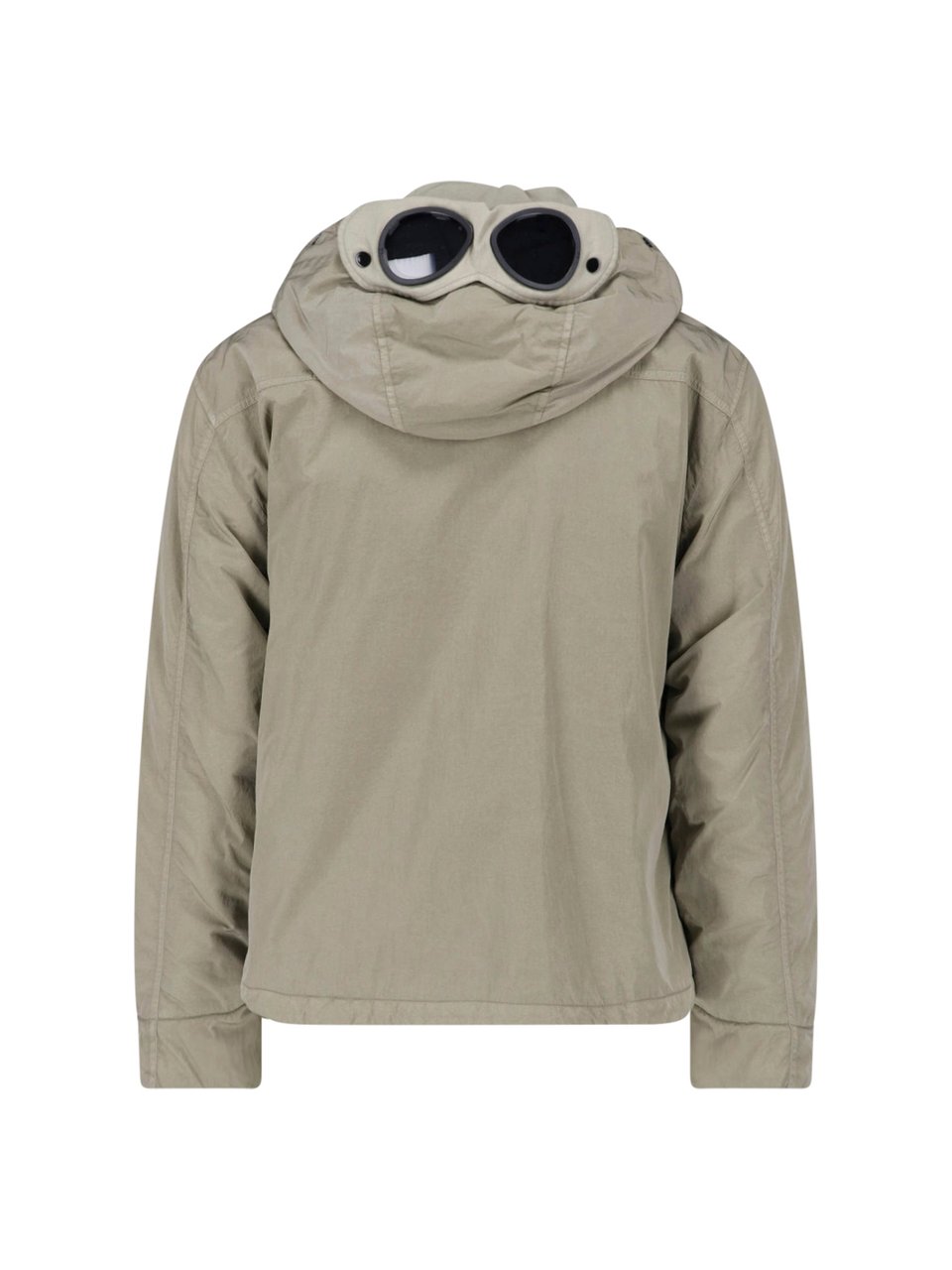 CP Company Hooded Heavy Chrome-R Jacket with Distinctive Goggle Lenses Groen