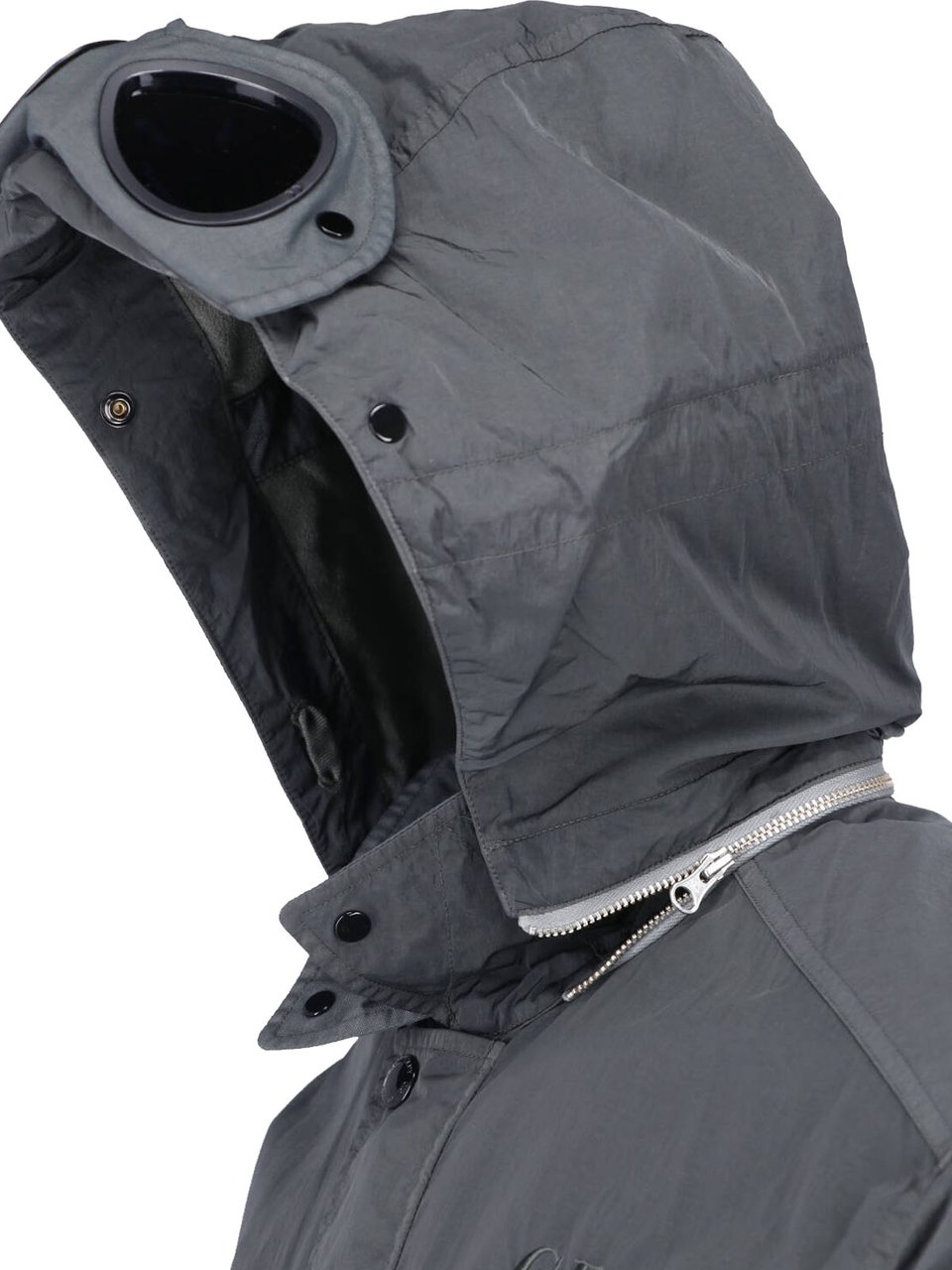 CP Company Heavy Chrome-R Jacket with Hood and Goggle Lenses Zwart