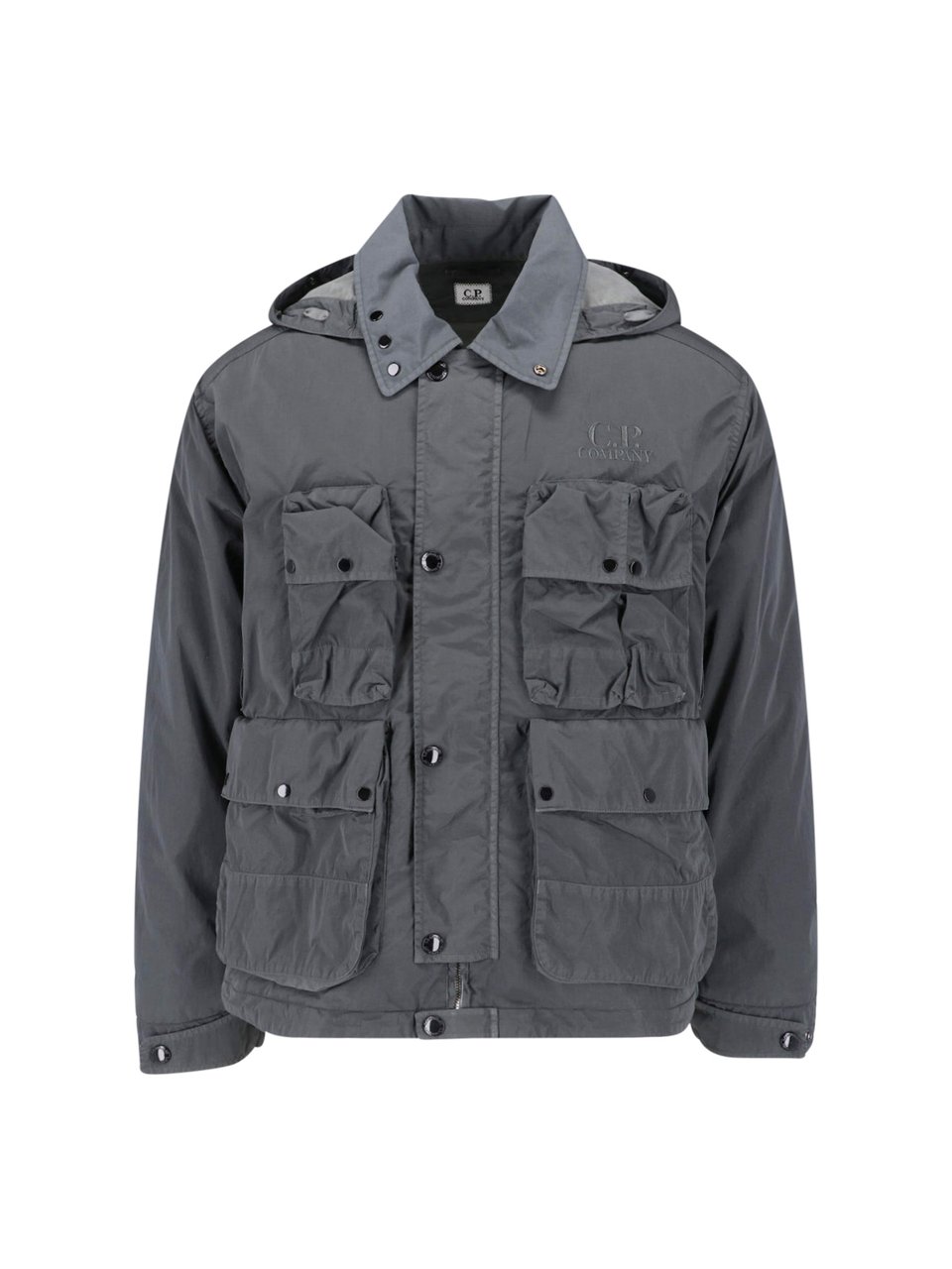 CP Company Heavy Chrome-R Jacket with Hood and Goggle Lenses Zwart