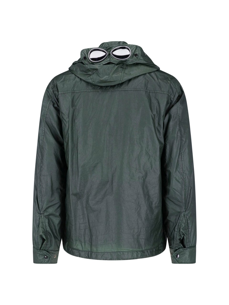 CP Company Hooded Jacket with Integrated Goggles and Textured Fabric Groen