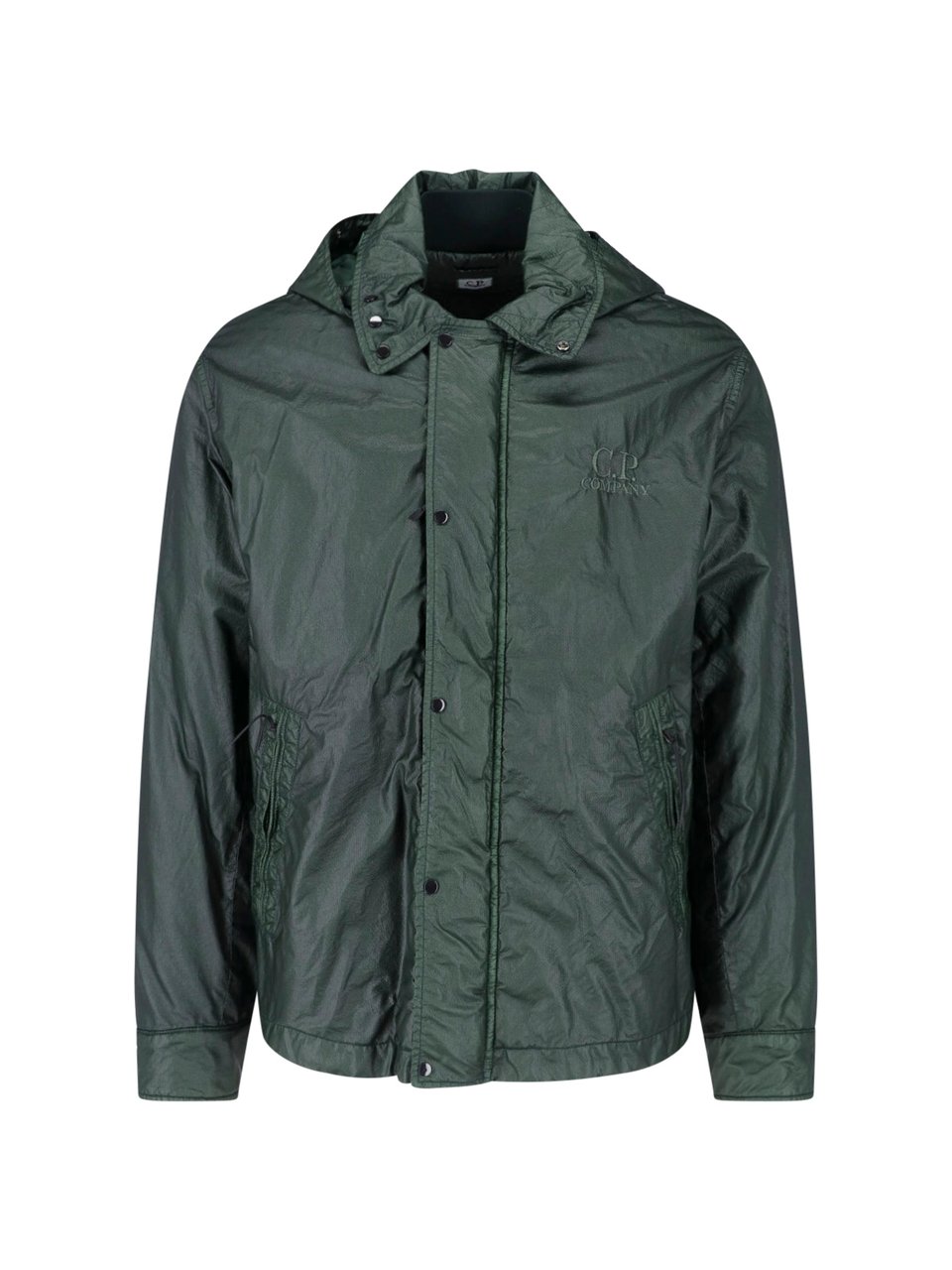 CP Company Hooded Jacket with Integrated Goggles and Textured Fabric Groen
