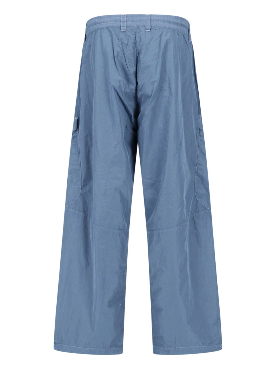 CP Company Wide-Leg Cargo Pants with Lens Detail and Smooth Fabric Blauw