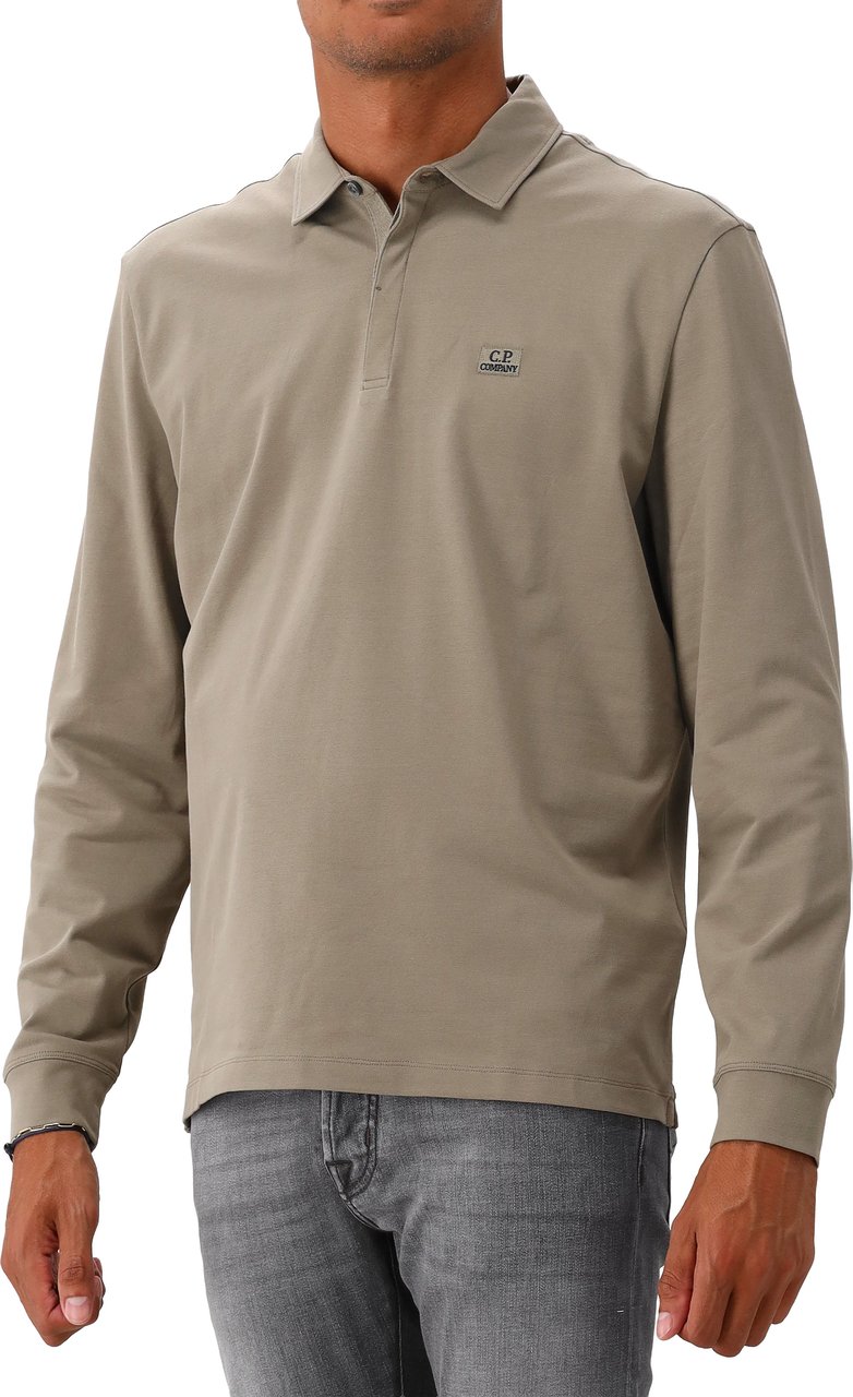 CP Company C.P. Company Polo Lange Mouw Groen Stretch Piquet Groen