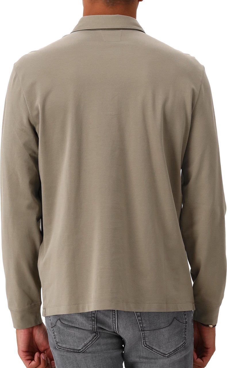 CP Company C.P. Company Polo Lange Mouw Groen Stretch Piquet Groen