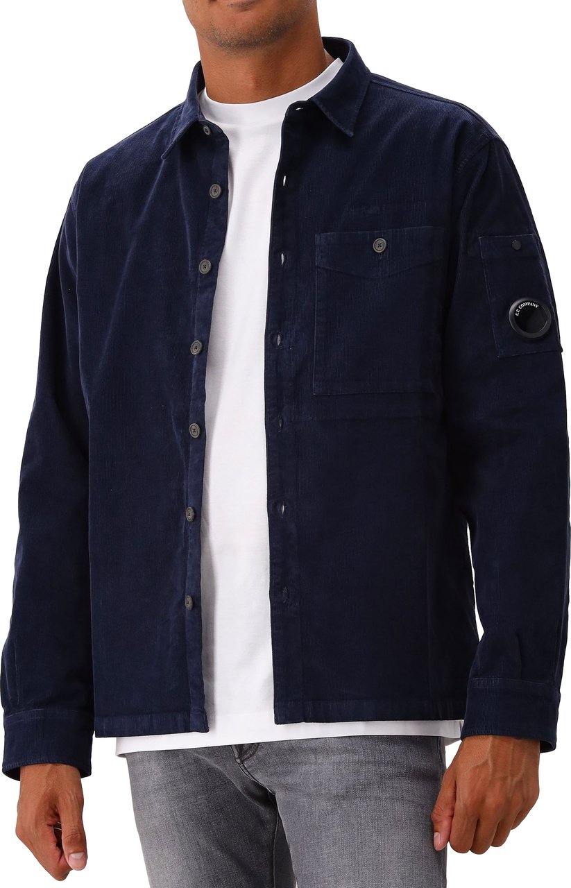 CP Company C.P. Company Overshirt Blauw Corduroy Blauw