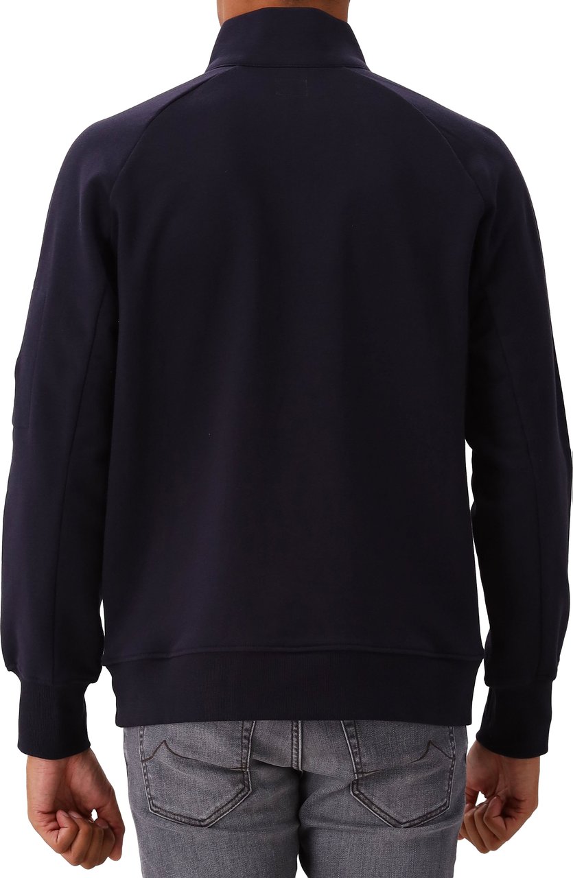 CP Company C.P. Company Half Zip Sweater Blauw Diagonal Raised Fleece Blauw