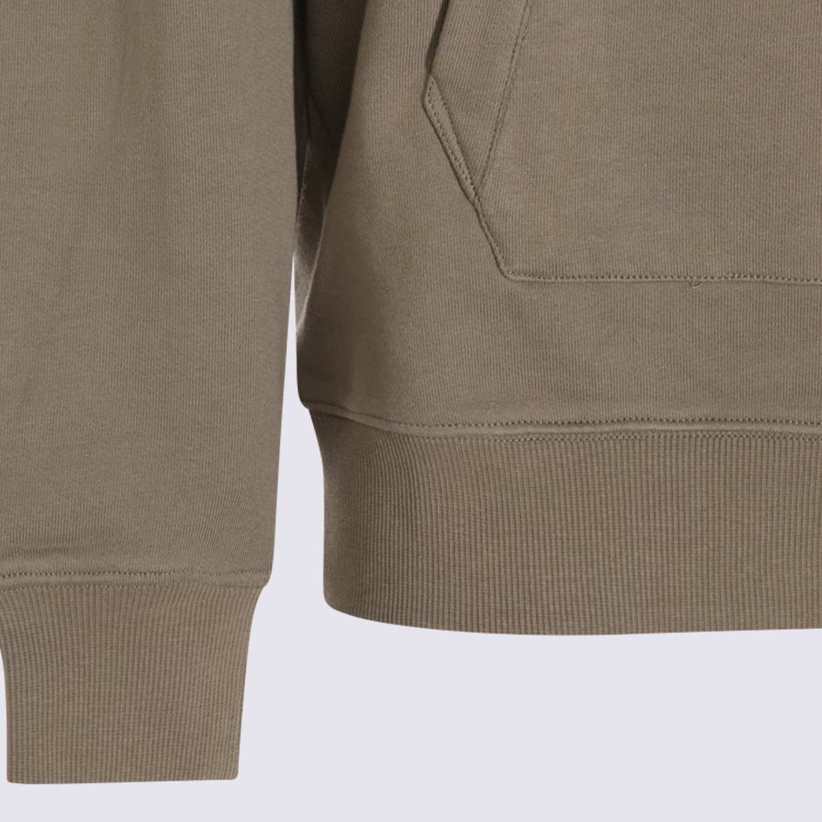 CP Company Minimalist Olive Hoodie With Signature Branding Patch Grijs