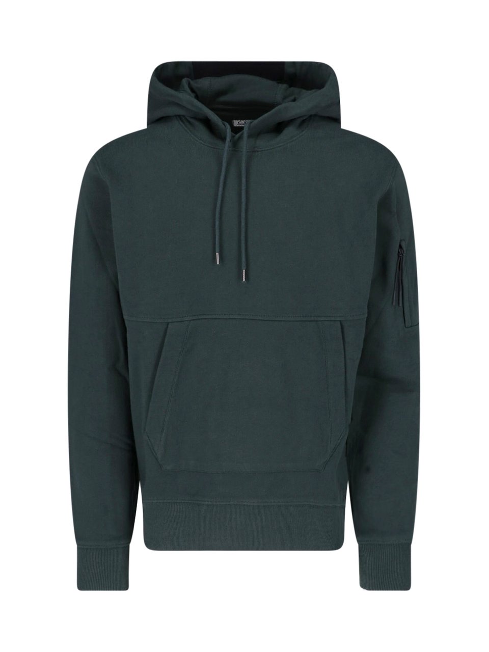 CP Company Green Diagonal Raised Cotton Hoodie Groen