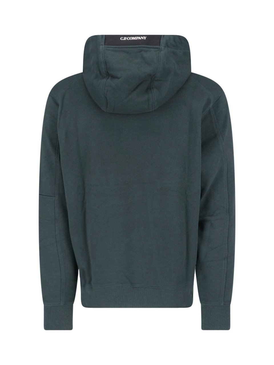 CP Company Green Diagonal Raised Cotton Hoodie Groen