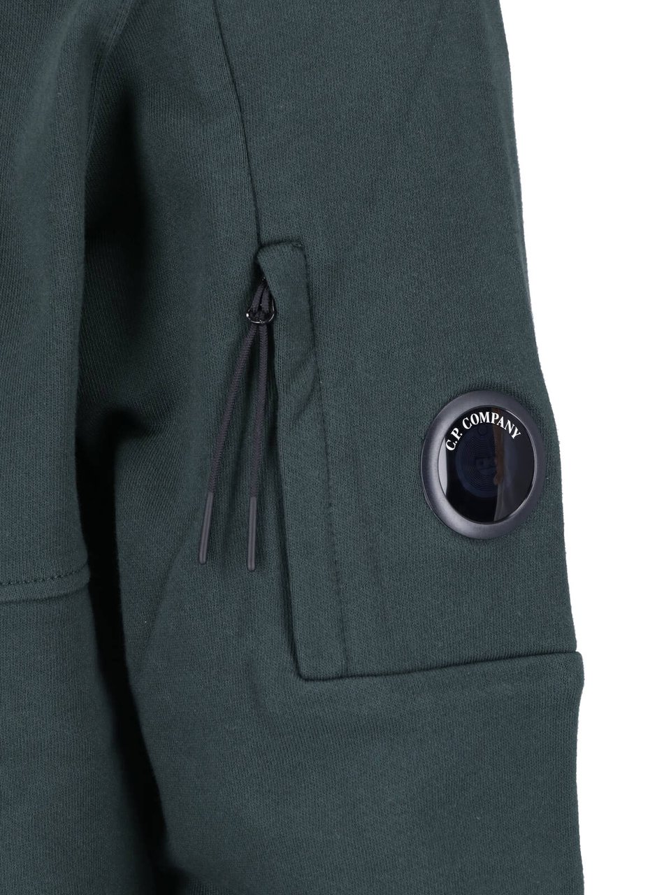 CP Company Green Diagonal Raised Cotton Hoodie Groen