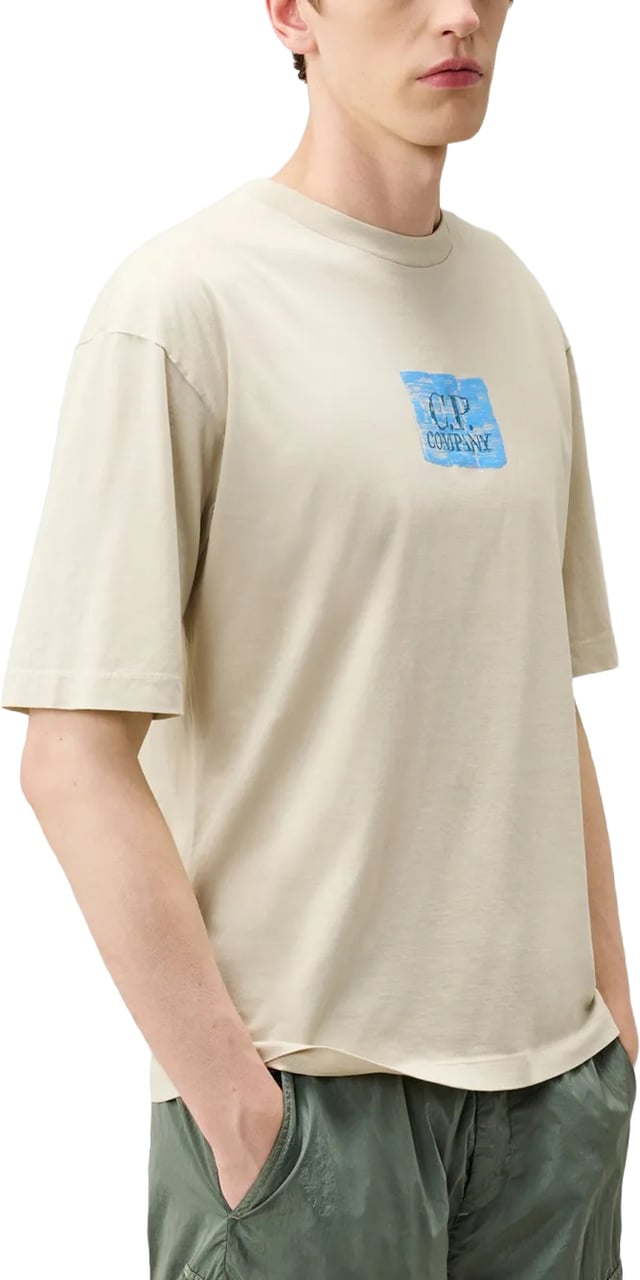 CP Company T-Shirts And Polos Silver Birch Wit