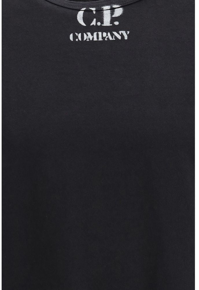 CP Company C.P. Company Black Cotton T-Shirt Zwart