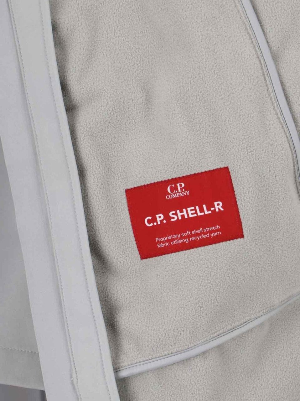 CP Company Sleeveless Light Grey Jacket With High Collar And Detachable Hood Grijs