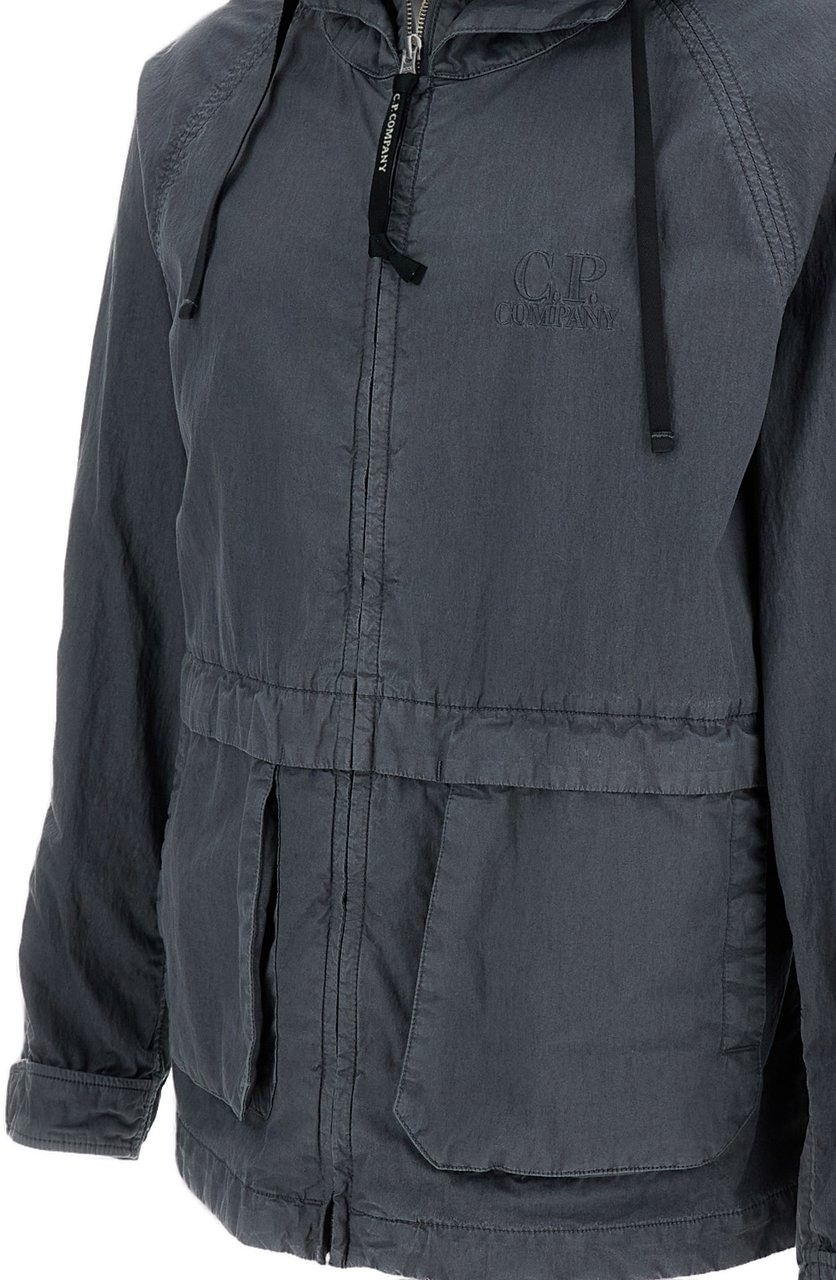 CP Company Grey 50 Fili Wax Explorer Jacket Grijs